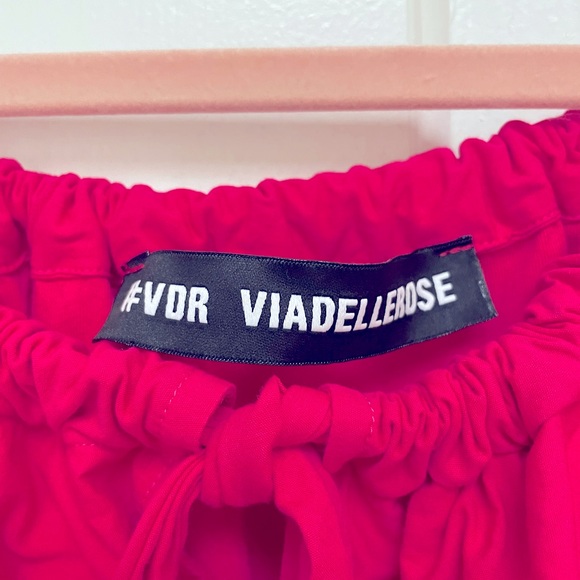 # VDR VIADELLAROSE Olympia poplin sleeveless bubble dress with tassel tie. Sz S - Picture 5 of 9